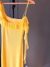 Asos Żółta Asymetryczna Maxi Sukienka wesele – Detal