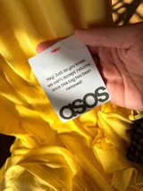Asos Żółta Asymetryczna Maxi Sukienka wesele – Detal
