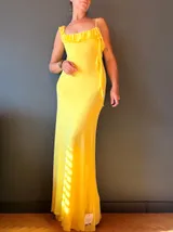Asos Żółta Asymetryczna Maxi Sukienka wesele – Na sobie
