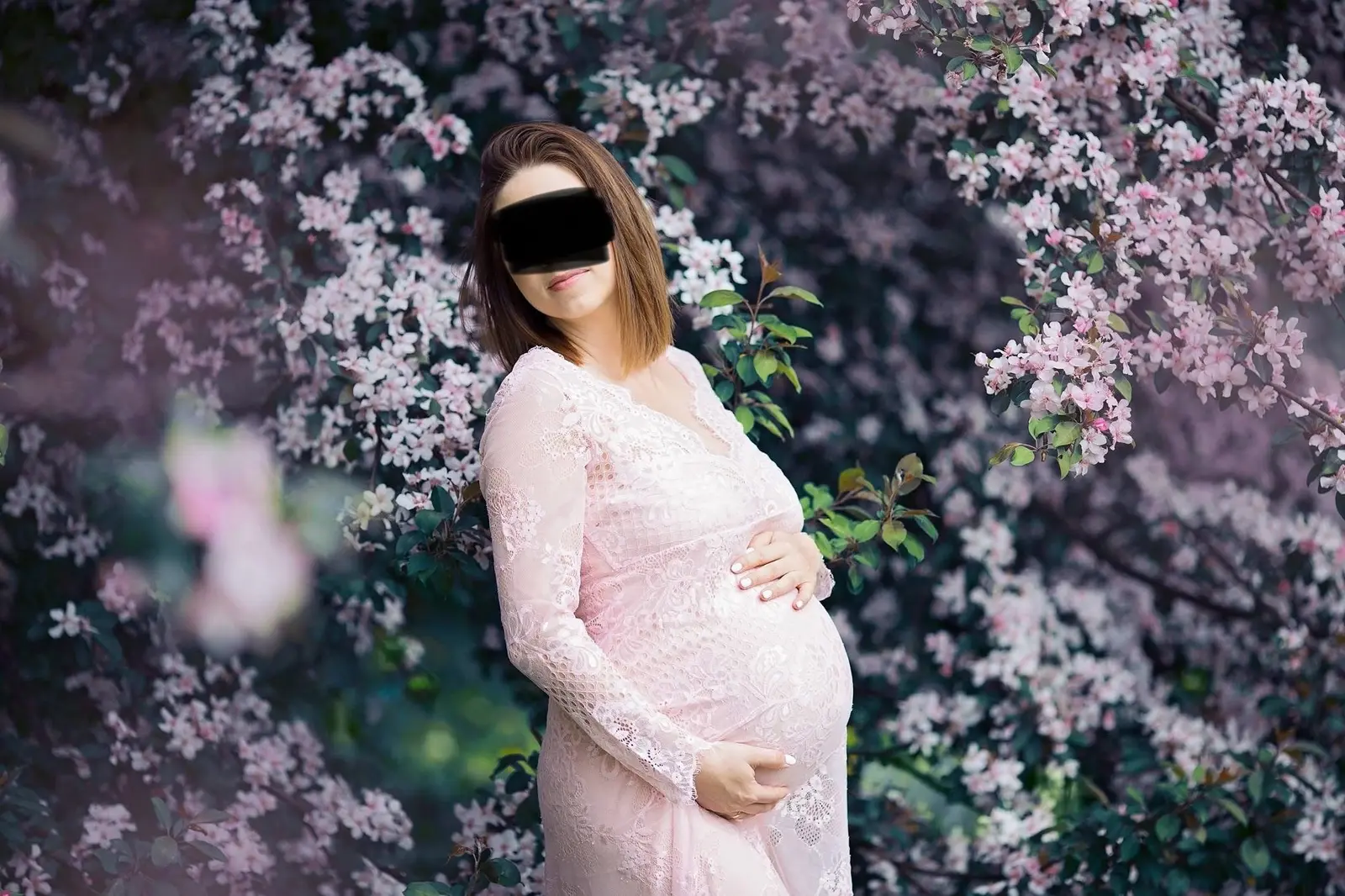 Sukienka suknia ciążowa sesja fotograficzna sesja ciążowa – Tył